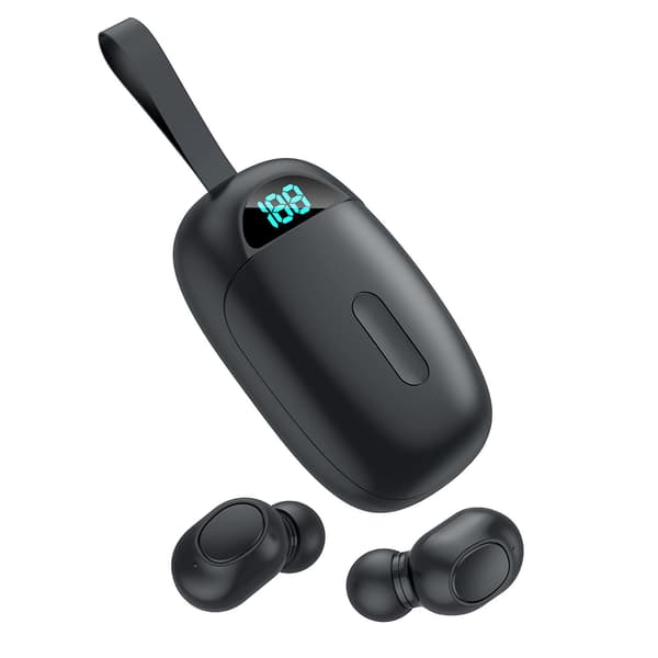 Bluetooth 5.0 Headset Trådlösa Mini Öronproppar Stereo Hörlurar med Laddningsbox