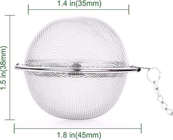 12 stk. teballer i rustfritt stål, te-sil, premium tefilter