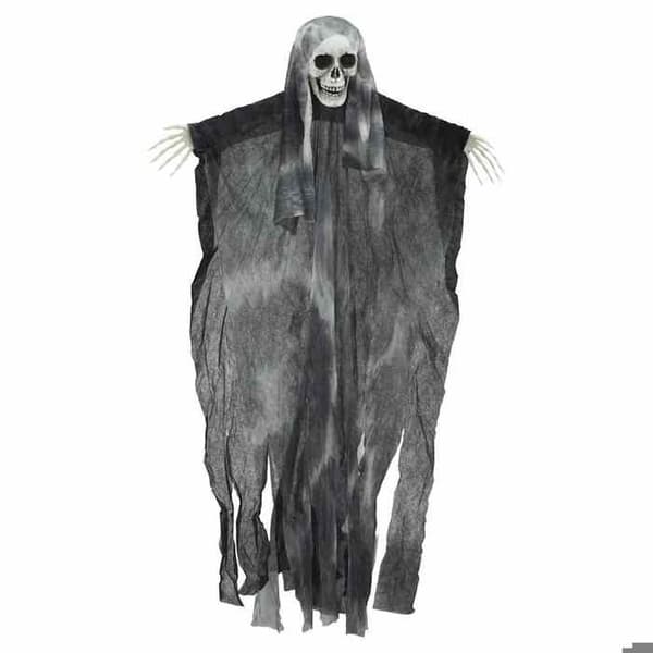 Sorte jule- og sæsonbestemte dekorationer - Hængende spøgelse Halloween 3 stk. Sort 66x110 cm Polyester C26156