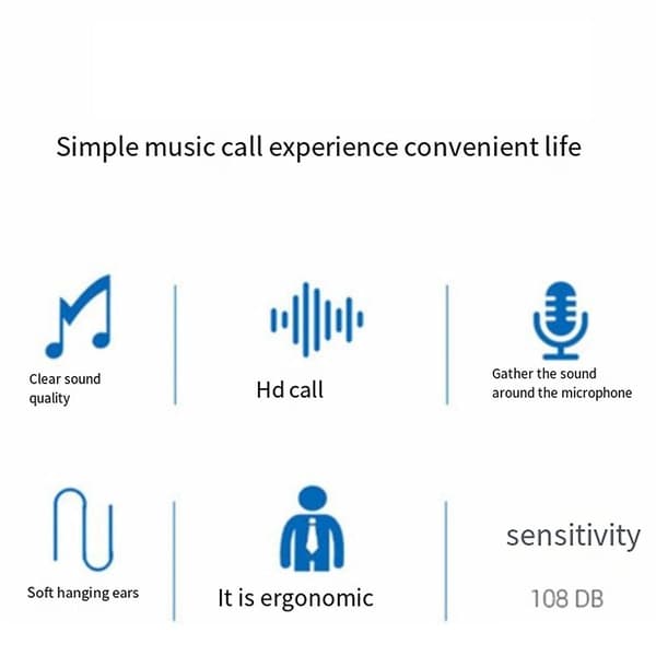 Digitalt display enkelt ørehengende øre Bluetooth-headset Åpne Bluetooth 5.3 trådløst headset øretelefon hvit（hvit）