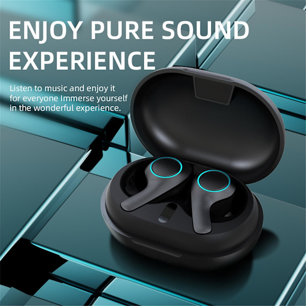 Touch-Control trådlösa Bluetooth-hörlurar TWS-hörlurar Stereo In Ear Earbuds Headset Ipx5（Svart）