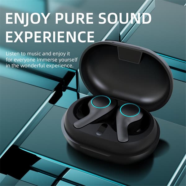 Touch-Control trådløse Bluetooth-øretelefoner TWS-hovedtelefoner Stereo In Ear Earbuds Headset Ipx5（Sort）