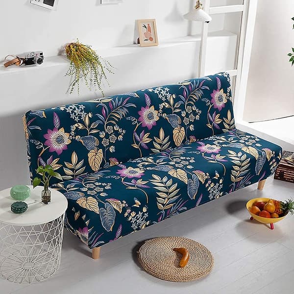 Sofaovertrekk uten armlener stretch 2-seters sofaovertrekk sammenleggbart