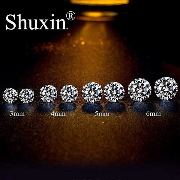 Silver Örhängen med Stift för Kvinnor, 4 Par 925 Sterling Silver Cubic Zirconia Örhängen med Stift, Små Sovande Brosk Örhängen med Stift, med Klar 5A Cubic Zirconia