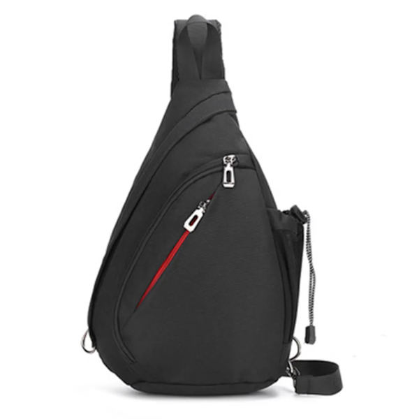 Crossbody Sling Ryggsäck Sling Väska Resa Vandring Bröstväska Dagryggsäck, Svart