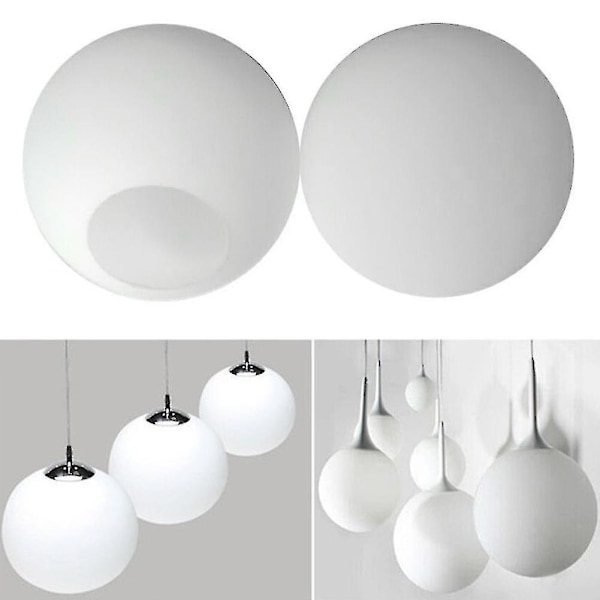 Matt vit glob i glas lampskärm ersättning rund del täcker fixtur（13.8cm）