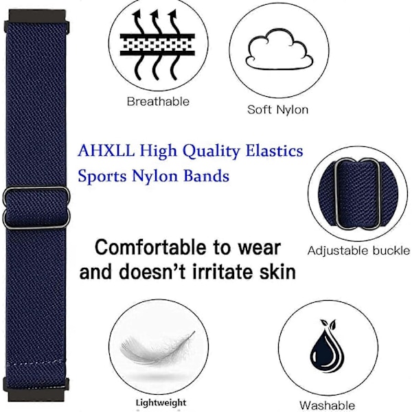 3-pack Stretchade Nylonarmband för Klocka Kompatibel med Samsung Galaxy Watch 3 22mm Sport Loop Andningsbart