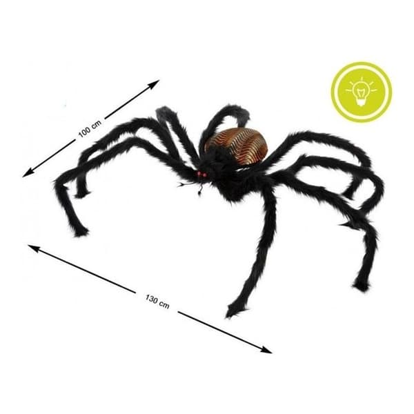 Kæmpe sort edderkop 130 cm hvid XXS