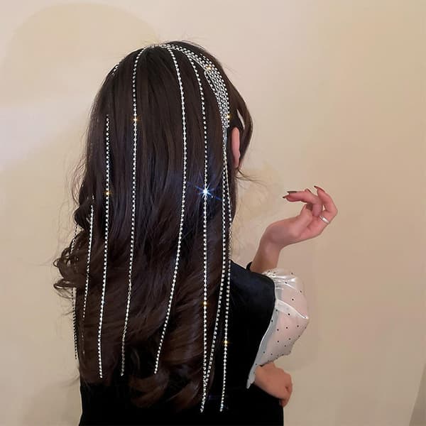 Full Rhinestone Hodebånd Hårbøyle Hårkjede Hodeplagg Dusker Til Uformell Daglig
