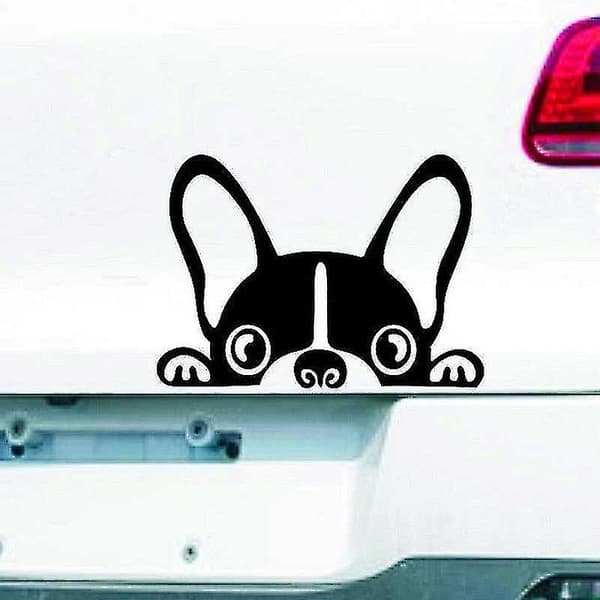2 st/lot Hund Bilstickers Husdjur Boston Terrier Perro Limsticker Pvc Helkropp-vit