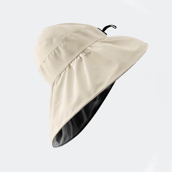 Beige sammenklappelig solhat til kvinder til udendørs brug med UV-beskyttelse - One size til strandfest