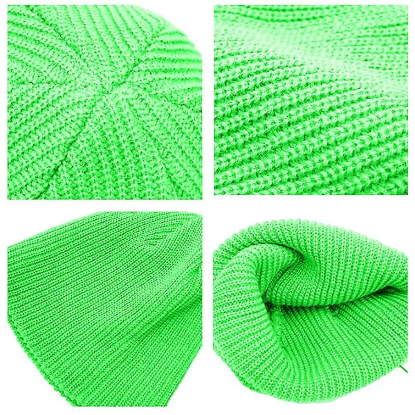 2-pack vintermössa för kvinnor, stretchig ribbstickad mössa, varm och mysig, hopfällbar (Style5)