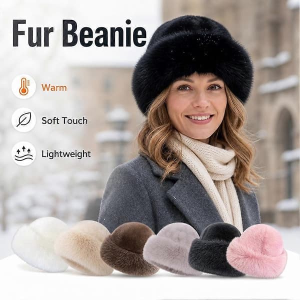 Fuskpäls-hatt - Vintervärme Vindtätt Plyschfoder 56-58cm Coffee