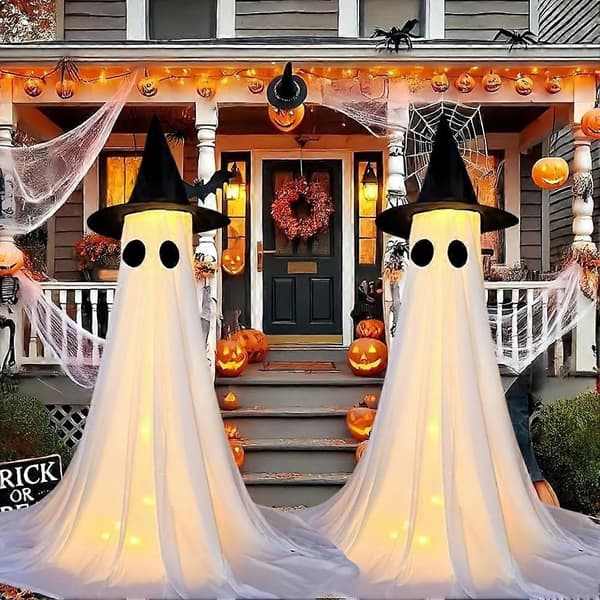 Stor Halloween-spøgelsesdekoration 145 cm lysende indendørs udstilling hurtig montering