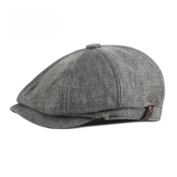 Dww-A mørkegrå unisex brødknapp caps, avis caps, åttekantet caps for menn