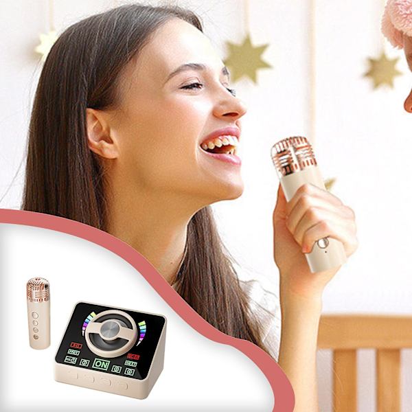 Karaoke-maskin Bärbar Bluetooth 5.3 Högtalarsystem Med 1 Trådlös Mikrofon Hemma Familj Sång Högtalare
