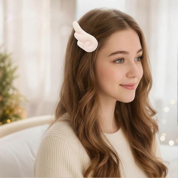 Plys Engelvinge Hårspænder - Kawaii Anime Hårnålesæt White