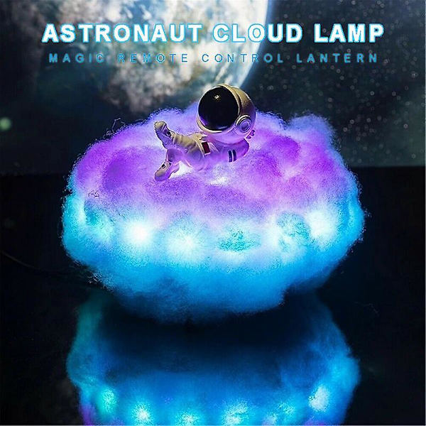Rom astronaut LED nattlys 3D regnbue skylampe barn fargerik gave