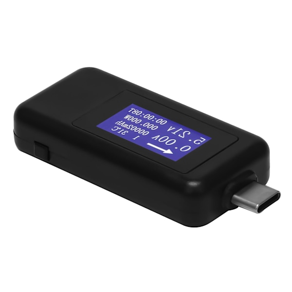 KEWEISI Type-C Usb Meter Tester Power Meter Usb Multimeter Voltage And Current Tester 0-5.1A 4-30V（Svart）