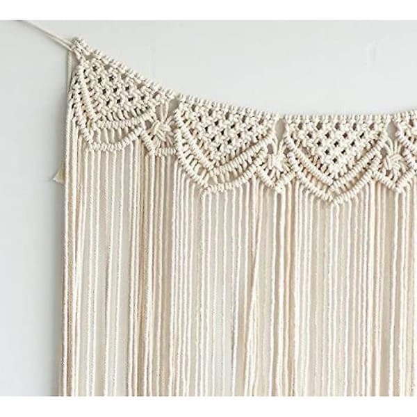 Flber Macrame seinävaate Boho hääpuuvillan käsintehty seinäkoriste 42\" x 35\".