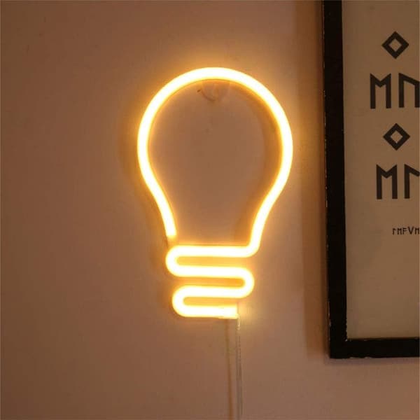 2024, Neon Skyltar Neon Väggskylt Neonljus För Sovrum Barnrum Hotell Batteri/USB-drivna (Varm Vit)