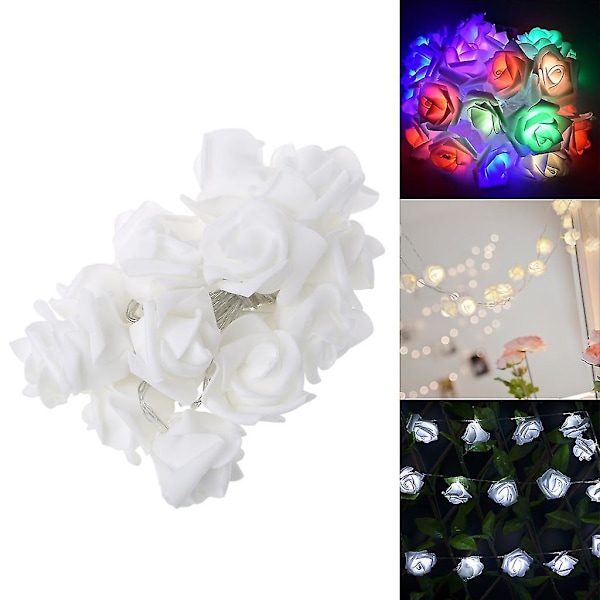 20 LED-rosblomster ljusslinga USB-driven fe jul festlig heminredning