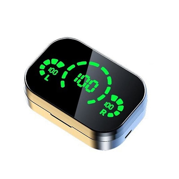 TWS 5.3 Bluetooth-hörlurar Trådlösa hörlurar 9D Stereo Sport Vattentäta öronsnäckor Headset Laddningsbox med mikrofon (Silver svart)
