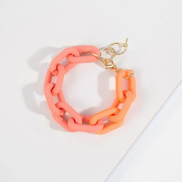 Sommarfärgade Resin Länkkedje Armband Chunky Akryl Länkkedje Armband Set för Kvinnor Flickor Y2k Smycken A 3Pcs -