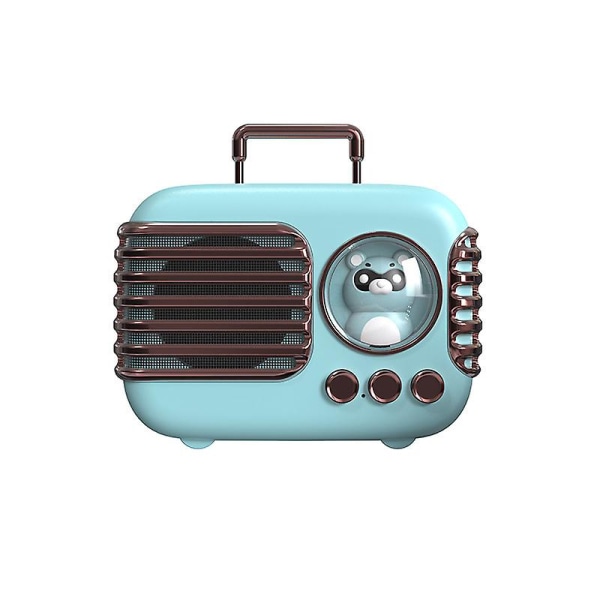 Kreativ retro resväska trådlös Bluetooth högtalare mini bärbar mobiltelefon subwoofer utomhus liten ljudblå