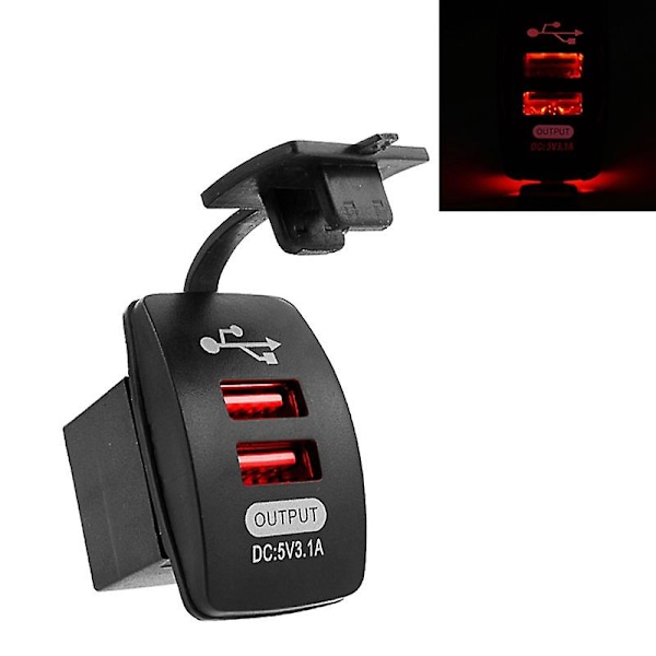 Uttak 3.1a Usb Lader Socket Strømadapter Bil Lader Universal Bil Vanntett Mobiltelefon Lader Mobiltelefon Lader Bil Elektronisk 3.1a U