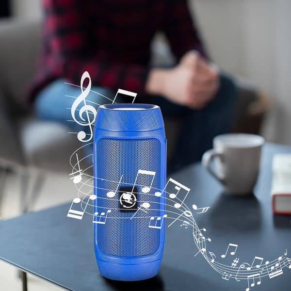 Trådløs håndholdt Bluetooth-høyttaler, bærbar subwoofer, mini lydsystem (blå)