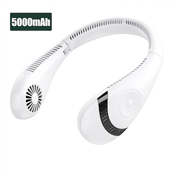 Xiaomi Bärbar Hängande Halsfläkt 5000mah Fällbar Sommar Luftkylningsfläkt USB Laddningsbar Bladlös Mute Halsband Fläktar För Sport（Rosa）