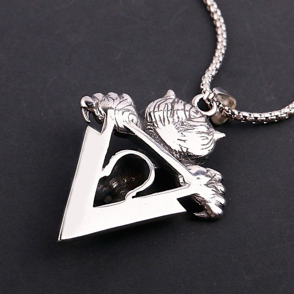 ALLGOODRetro Ferocious Saber Toothed Pendant Necklace Punk 316L Stainless Steel Biker Necklace For Men Jewelry