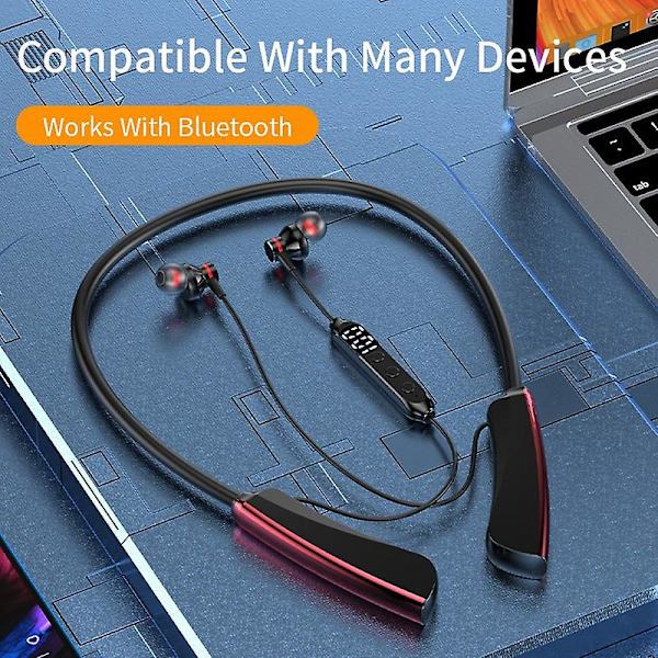 Langaton Bluetooth 5.2 -kuuloke, pitkä valmiusaika, Hifi-stereonauha, urheilukuulokkeet, kädet vapaana -kuulokkeet, melunvaimennus, Bluetooth-kuuloke