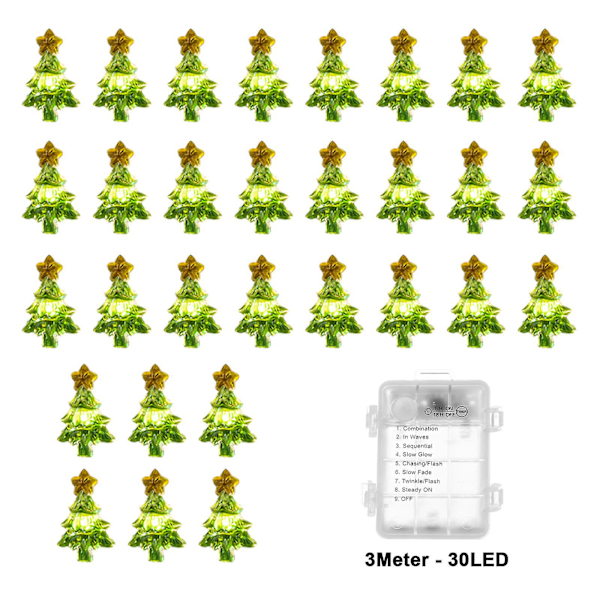Juledekor Julelys Batteri Led 8 Blinkende Moduser