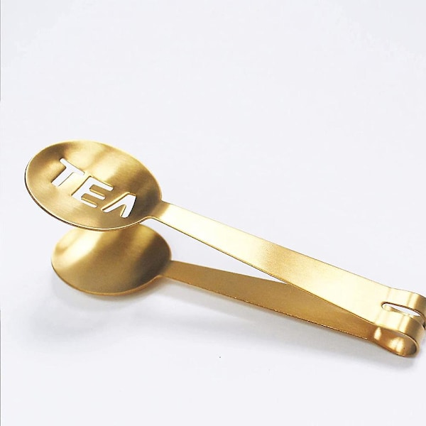Tepåsetång i rostfritt stål, tepåsehållare, silklämma, sked (silver)