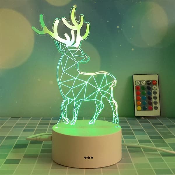 3D nattlampa sänglampa touch switch（33，Som bilden）