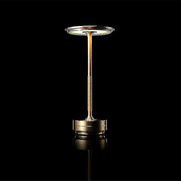 Ledningsfri bordlampe - dæmpbar, vandtæt, metal, USB-genopladelig - 1 stk. (guld)
