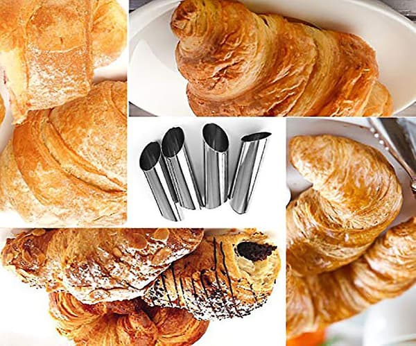 Rustfri stålrør, non-stick belægning, gør-det-selv cannoli forme, diagonalformet, sæt med 16