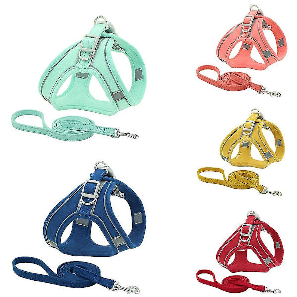 Liten, medium og stor hund advarsel reflekterende sele polstret vest og front nylon ledelse justerbar brystrempe sikkerhet-rød/xs