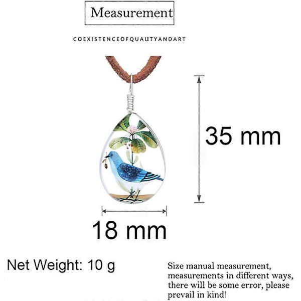 VEINTI+1 Kreativ Naturligt Torkat Blomsterhalsband med Transparent Glasyta för Kvinnor/Flickor