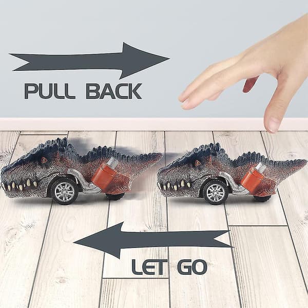 Dinosaurbil-lekesett Mini-simulering Dinosaur Pull Back & Go Biler Leker Barn Gutter Jenter Friksjonsdrevne Billeker Gaver
