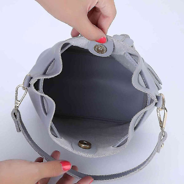 Väskor Dam Street Tassel Dragsko Pu Hinkväska Mode En Axel Crossbody Dam Handväska（grå）