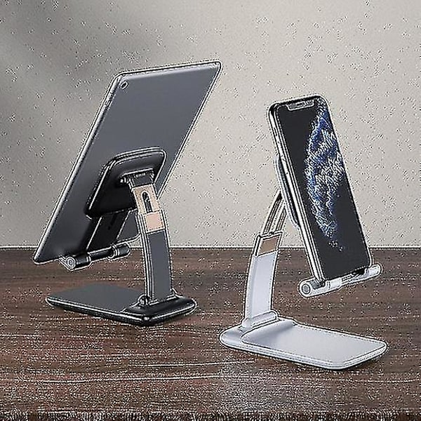 Universell justerbar metalltelefonholder, sammenleggbar mobiltelefonbrakett, nettbrett-telefonholderstativ for iPad-nettbrett-telefon