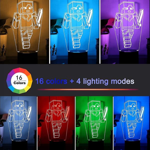 3D Nattlampa 16 Färgs Illusion Bordslampa med R