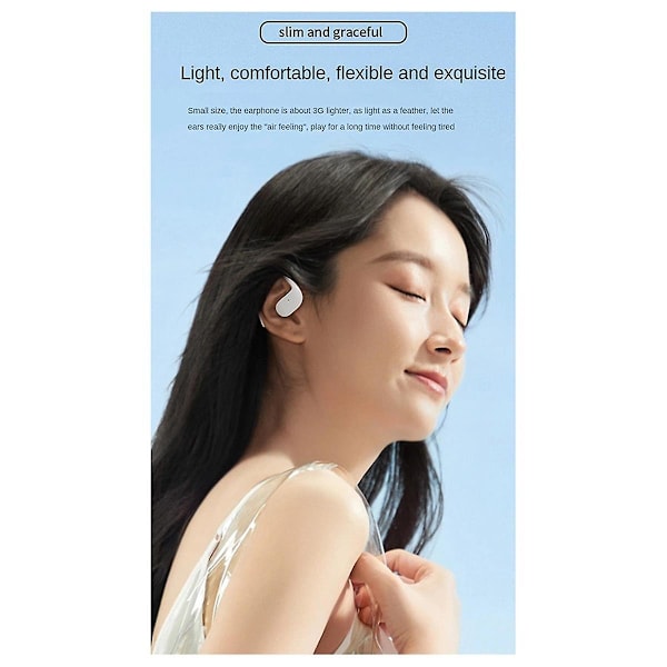 Riippuva korva Bluetooth-kuuloke Open Bluetooth 5.3 Langaton melunvaimennuskuuloke Langaton latauskuuloke Musta（Musta）