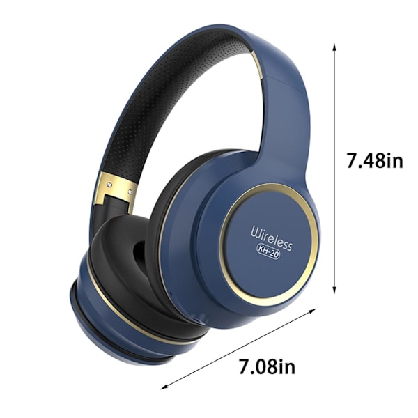 Trådlöst Bluetooth-headset, hopfällbart, talande spelheadset (blått)
