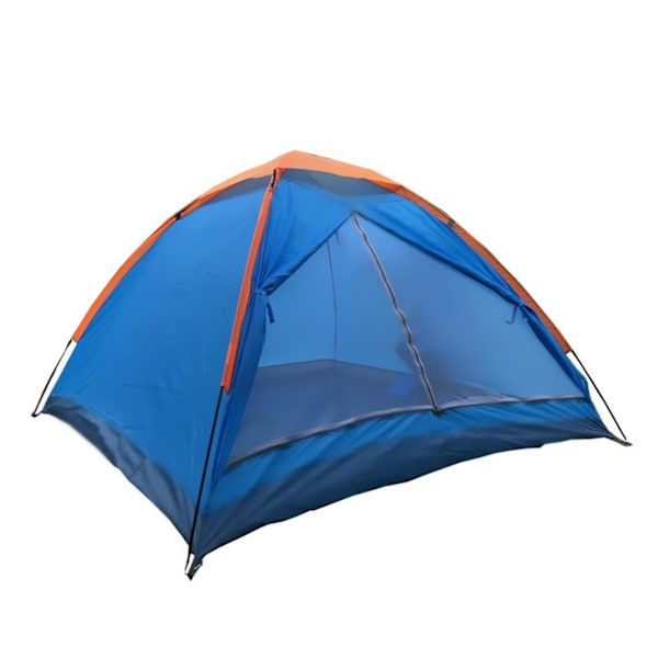 3 eller 4 personer campingtelt, telt etasjes enkelt dør utendørs campingtelt, reiser, backpacking, fotturer, utendørs（Blå）