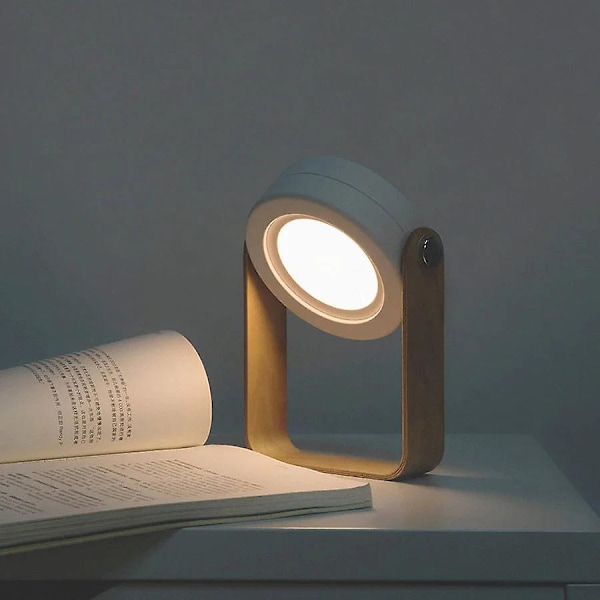 Fällbar touch dimbar läsning led nattlampa bärbar lykta lampa usb uppladdningsbar för barn present säng sovrum（Varm vit）