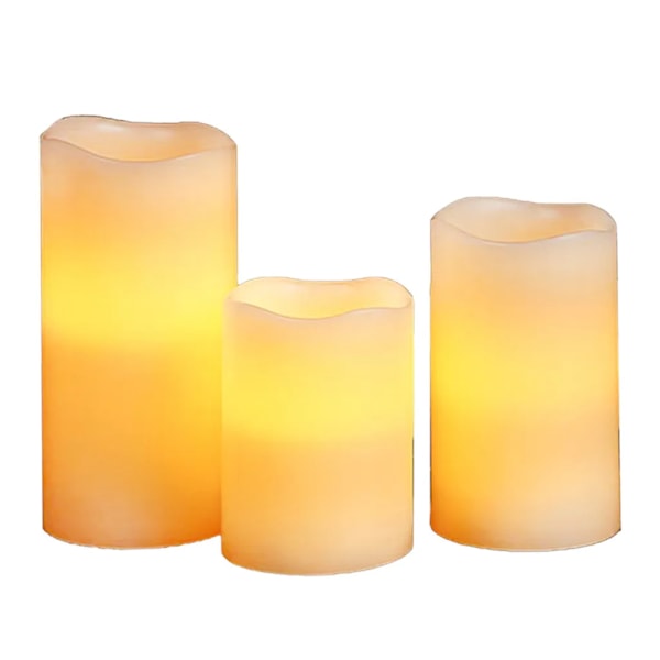 LED candles 3-piece set with remote control, real and safe candlelight, room decoration, energy saving electronic candle